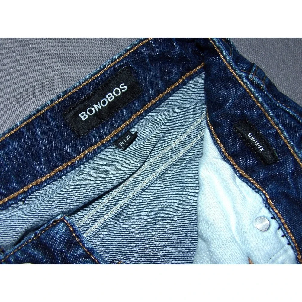 BONOBOS Medium Wash Stretch Slim Tapered Leg Denim Jeans Men's 29 X 30